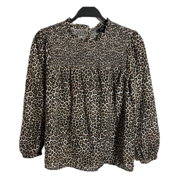 J. Crew Tops - J. Crew Women’s SZ M Leopard /Animal Print Long Sleeve Blouse